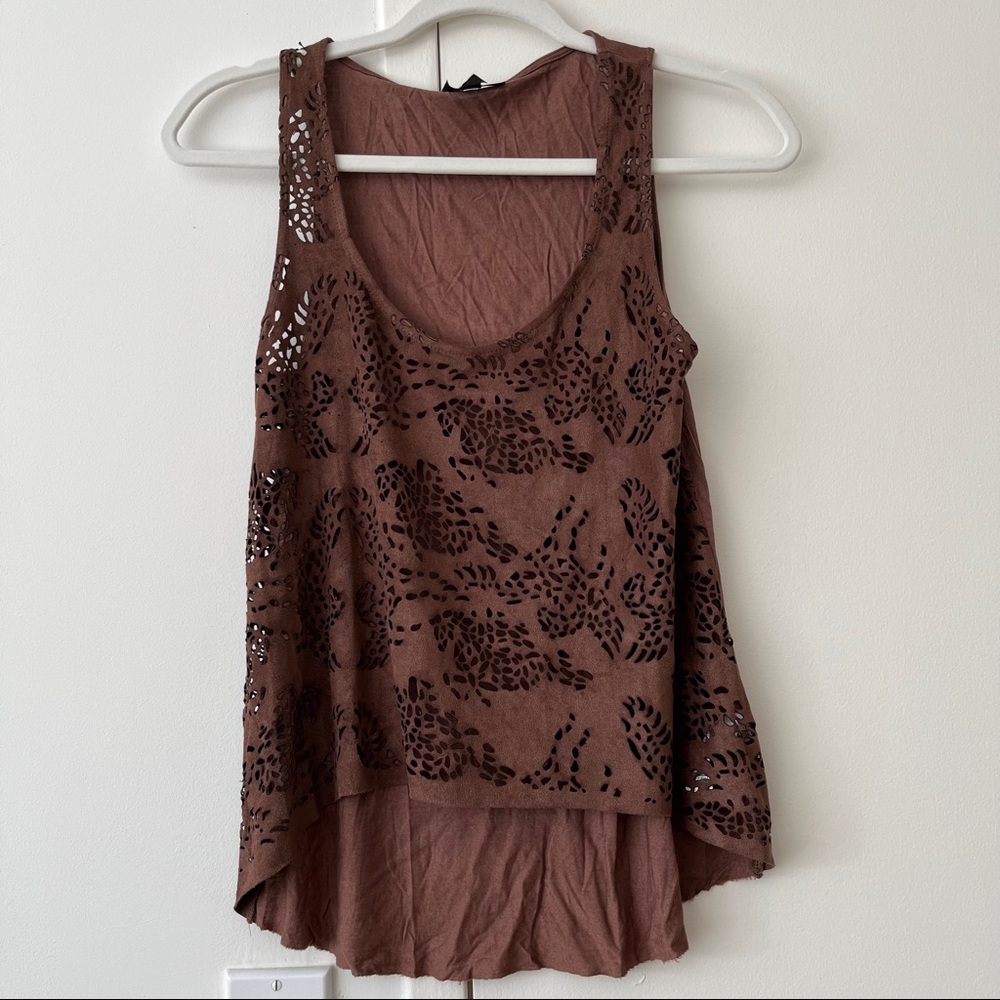 Brown top shop tank top